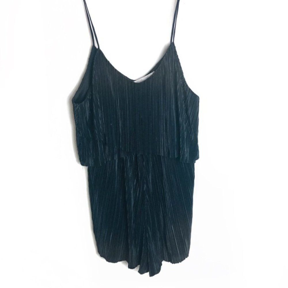 NWT LF Youth in Revolt Black Crepe Romper Small
